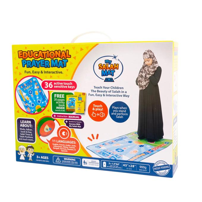 Interactive Educational Prayer Mat for Kids Boys Girls Teaches Prayer