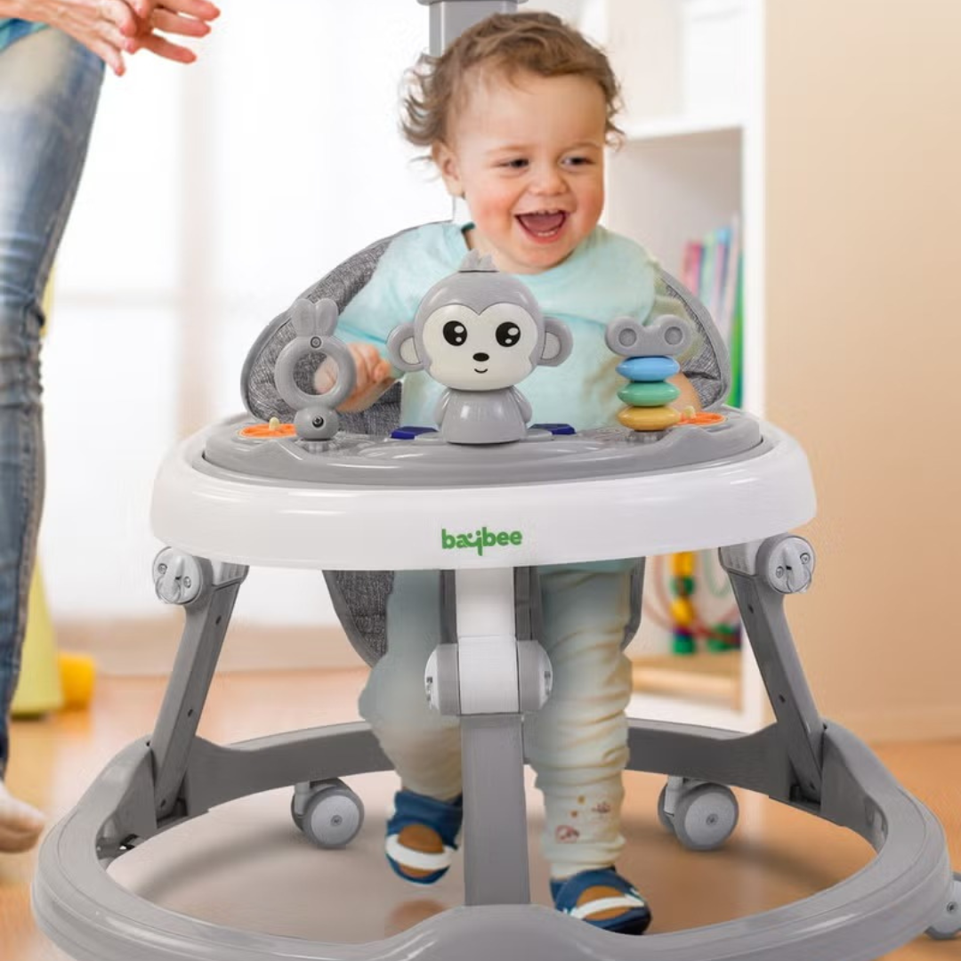 Trotteur Bébé Pliant avec Jouets Interactifs
