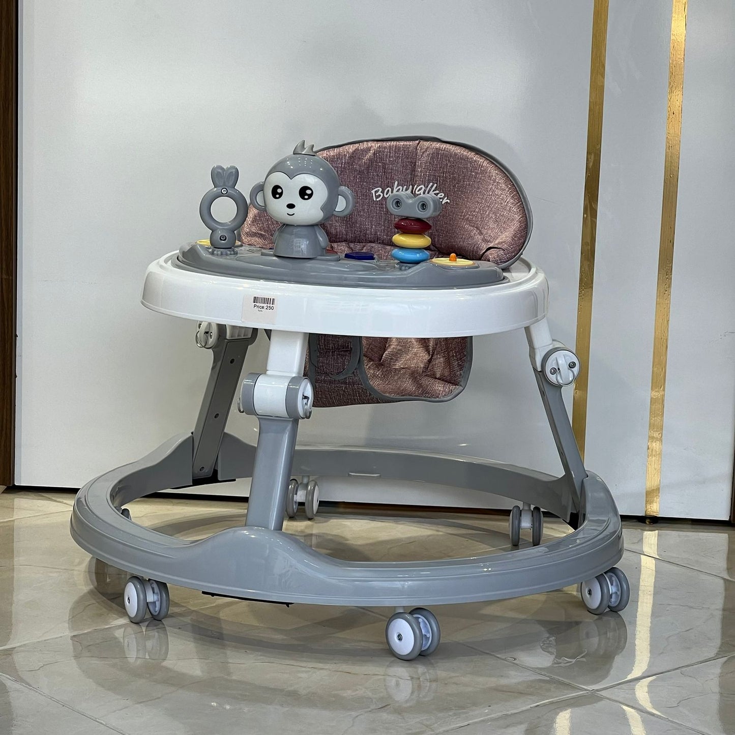 Trotteur Bébé Pliant avec Jouets Interactifs