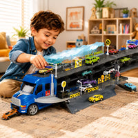 Camion Porte-Voitures et Circuit de Course