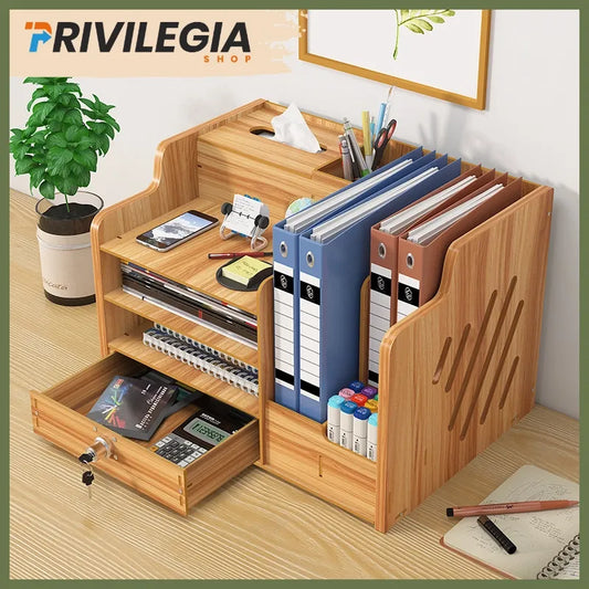 Organiseur de Bureau en Bois