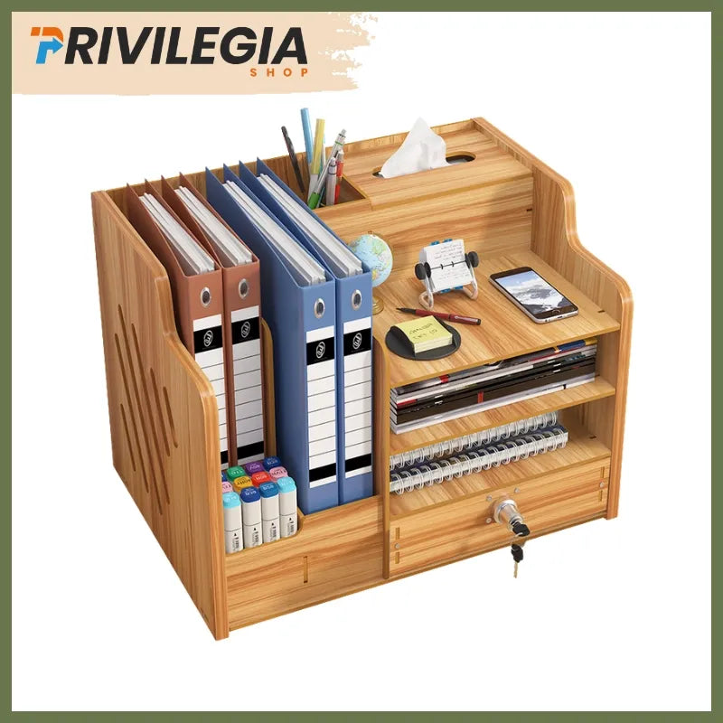 Organiseur de Bureau en Bois